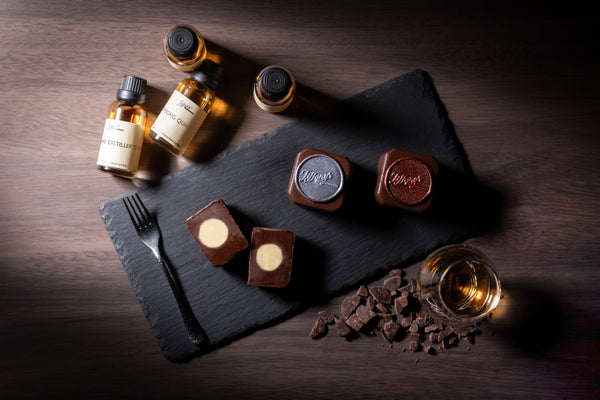 Whisky Chocolate Mooncakes with Whisky Miniatures